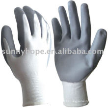 nitrile foam palm coated gloves